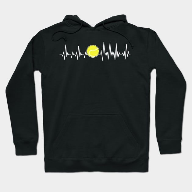 Tennis Heartbeat Player Passion Hoodie by Shirtbubble